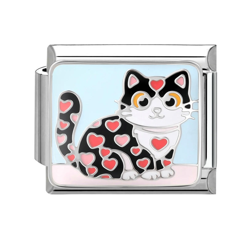 Wholesale  9mm Italian Charm Starter Bracelets DIY square Single Section Creative Stainless Steel Composable Bracelet