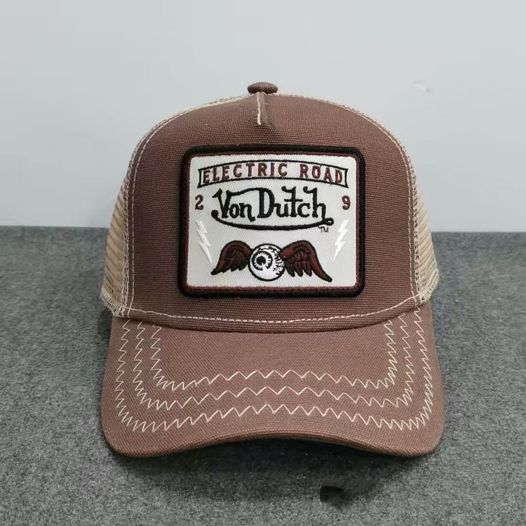 Wholesale Cheetah Print Embroidered Mesh Trucker Cap Red Sun Protection Baseball Hat Trendy Gift Resale