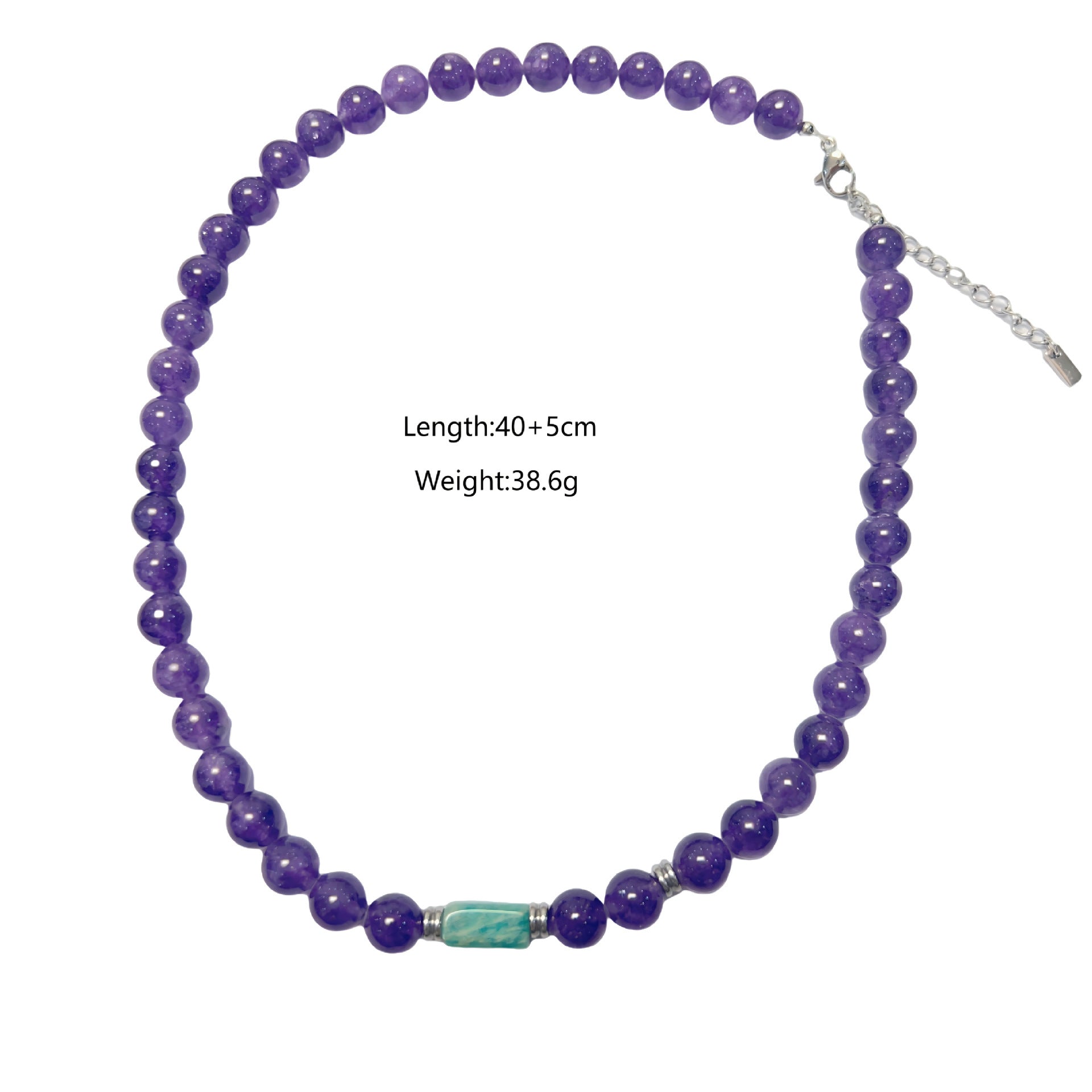 Wholesale  Green Stone Original Design Necklace Versatile Natural Retro Titanium Steel Necklace