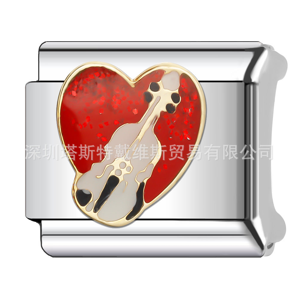 Wholesale 9mm Italian Charm Starter Bracelets DIY square Single Section Creative Stainless Steel Composable Bracelet
