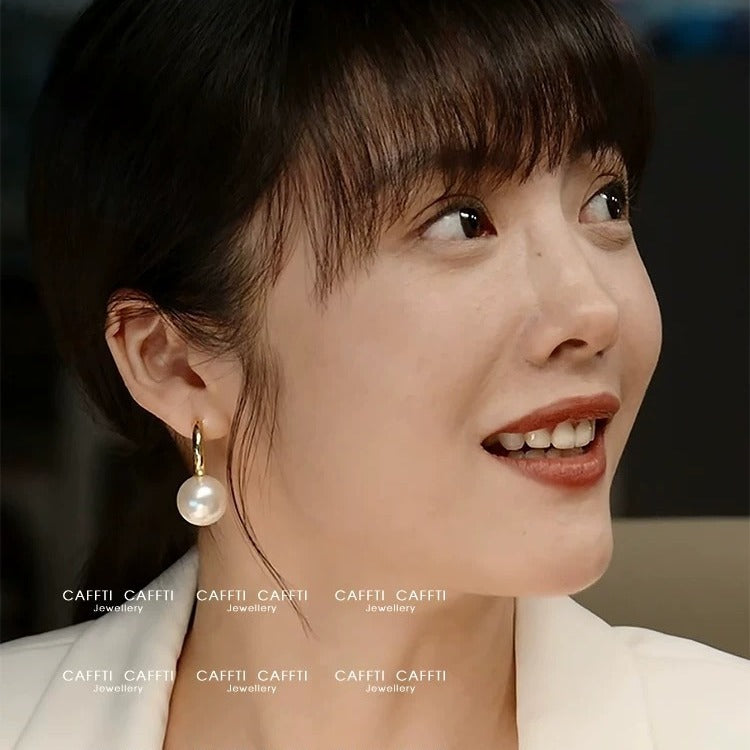 Wholesale Champagne Gray Glass Pearl Earrings