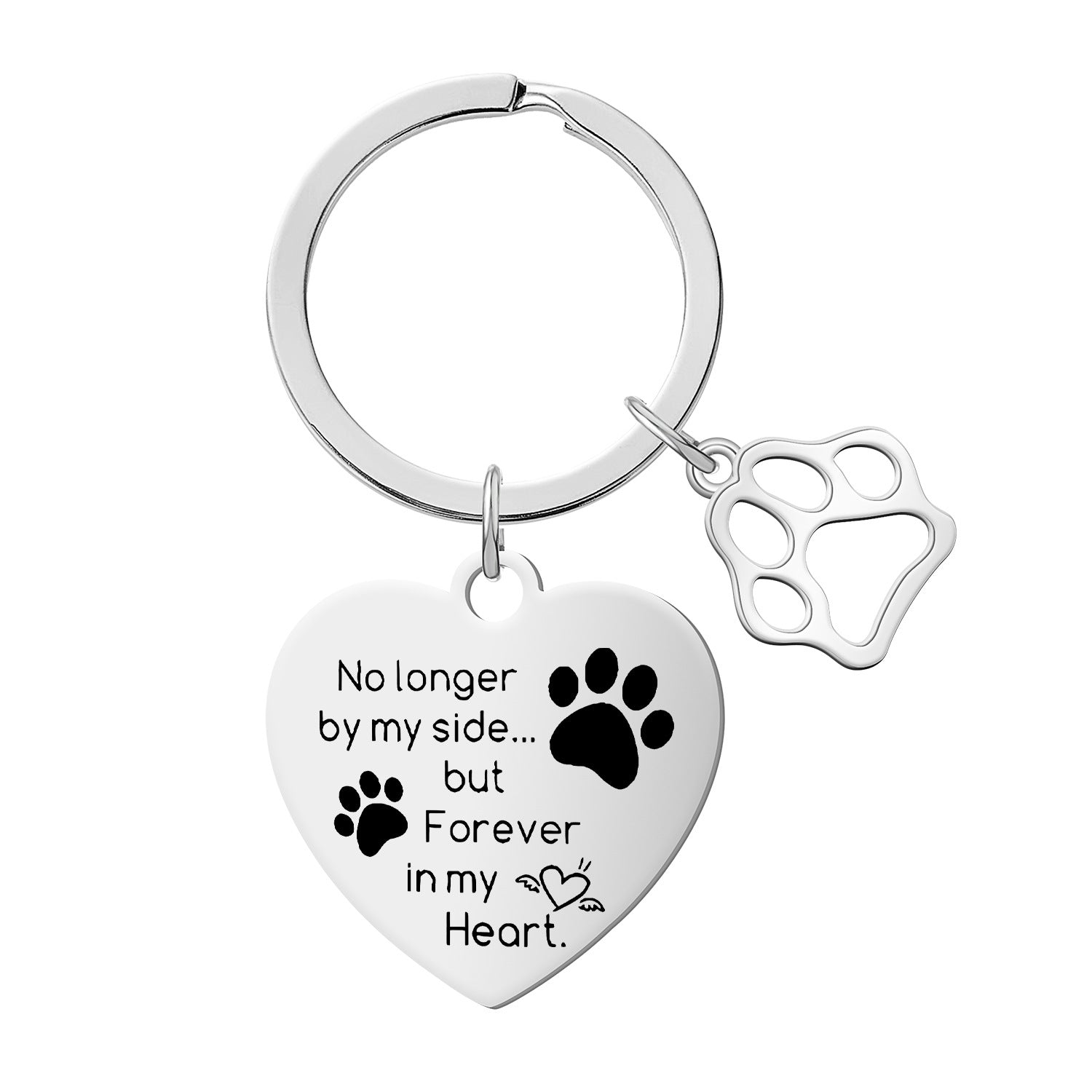 Wholesale Stainless Steel Cute Dog Pendant Engraving Keychain