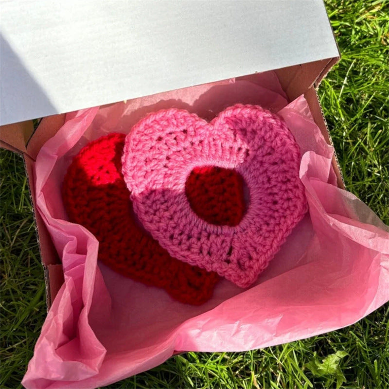 Wholesale 10pcs handmade crochet Valentine's Day love elastic hair rope