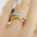 Wholesale Finely carved three-color three-ring diamond-studded ring