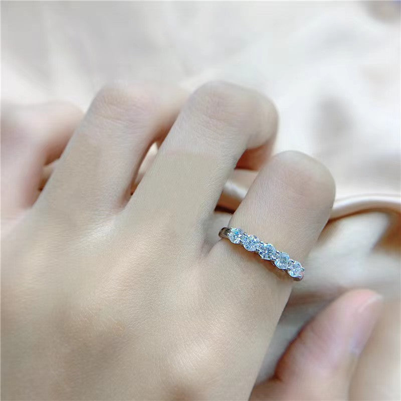 Wholesale Seven Star Ring 925 Silver Inlaid Moissanite Rings ACC-RS-ZYX008