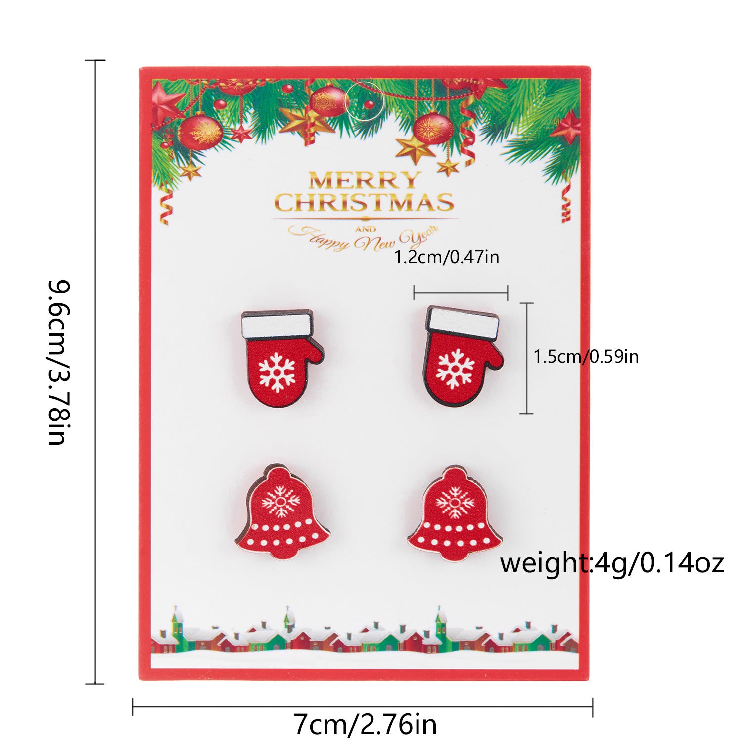 Wholesale Christmas Snowman Snowflake Wood Earrings Set ACC-ES-YingHao001