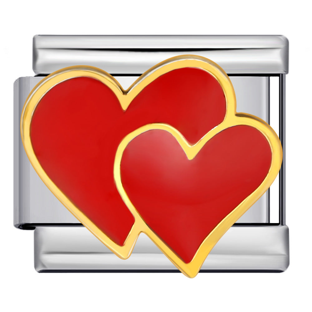 Wholesale 9mm Italian Charm Starter Bracelets DIY Hearts Single Section Creative Stainless Steel Composable Bracelet