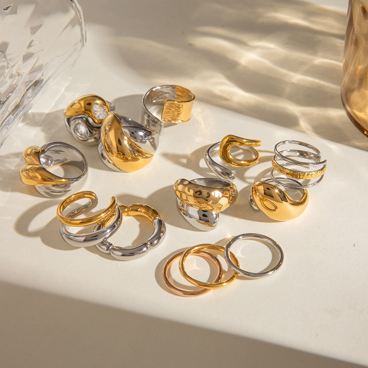 Wholesale  stainless steel flower ring