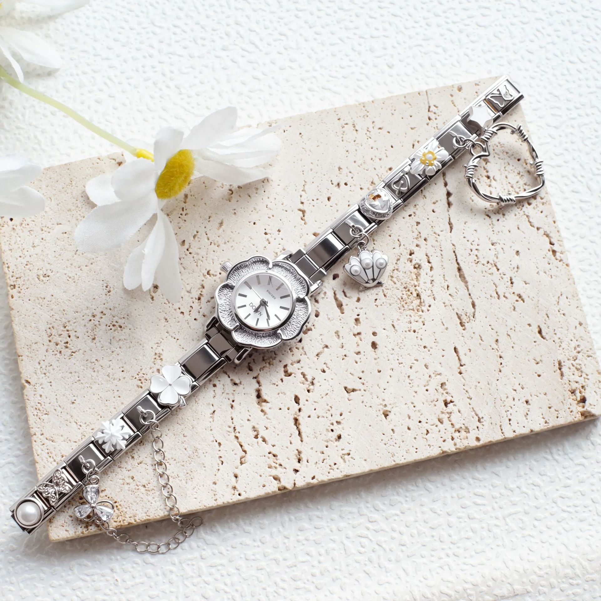 Wholesale Diamond-Set Stainless Steel Italian Charm Watches