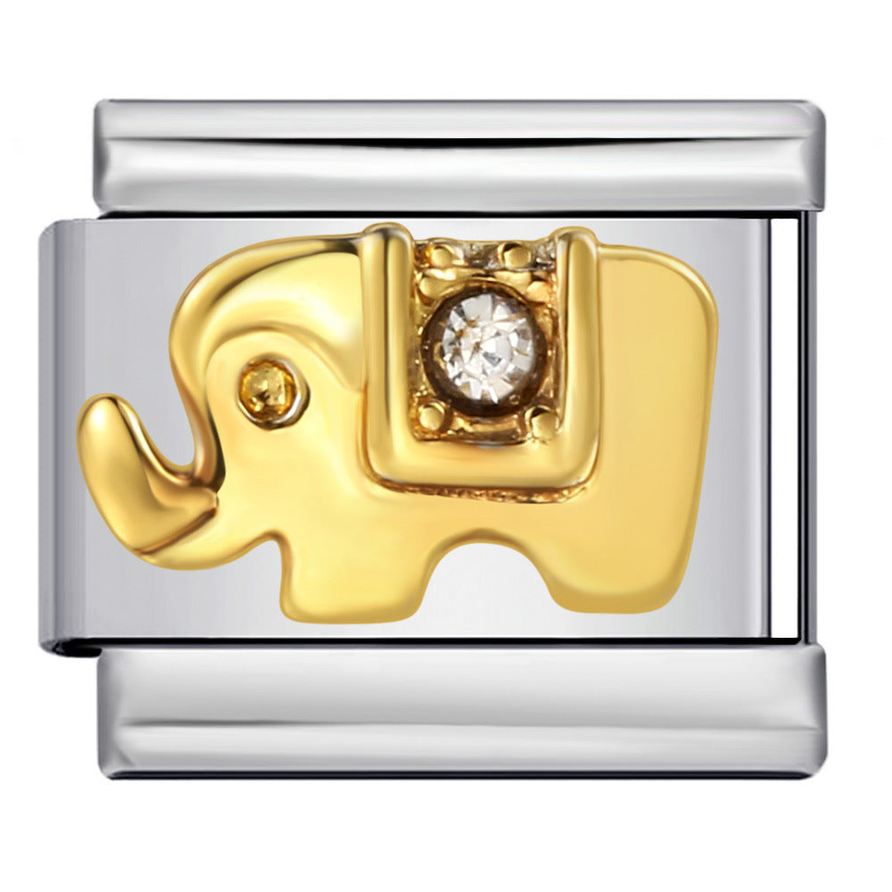 Pulsera de encanto italiano de 5 piezas al por mayor de 9 mm empalme de bricolaje lindo pulsera compuesta de acero inoxidable creativo