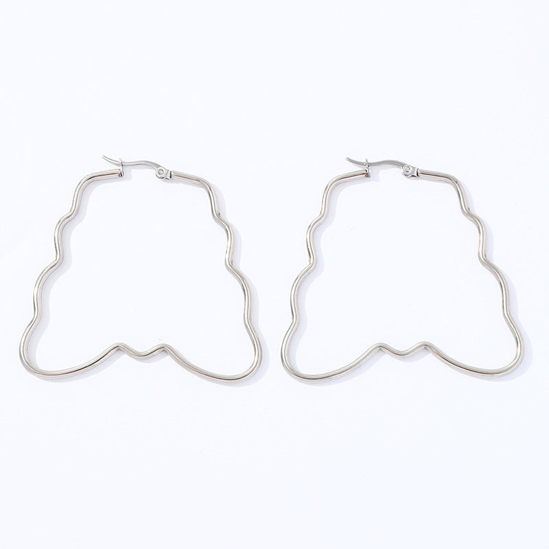 Wholesale  geometric exaggerated stainless steel earrings five-pointed star shaped earrings