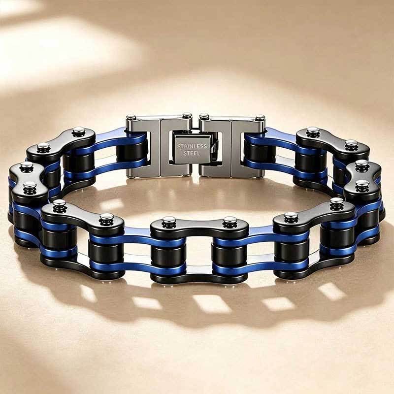 Wholesale Punk Rock Stainless Steel Bracelet for Men,  Motorcycle Chain Design,  Fashion Accessory,  Casual Everyday Wear