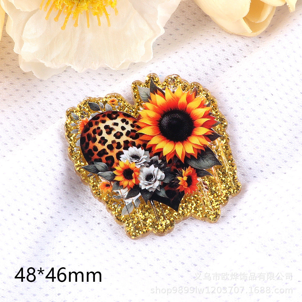 Wholesale 10pcs DIY Flatback cartoon letter pencil cute Acrylic Flatback Badge Reels Retractable Keychain DIY Accessories ACCVIP