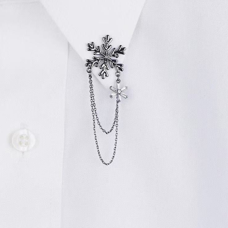 Wholesale Light Luxury Snowflake Tassel Chain Brooch