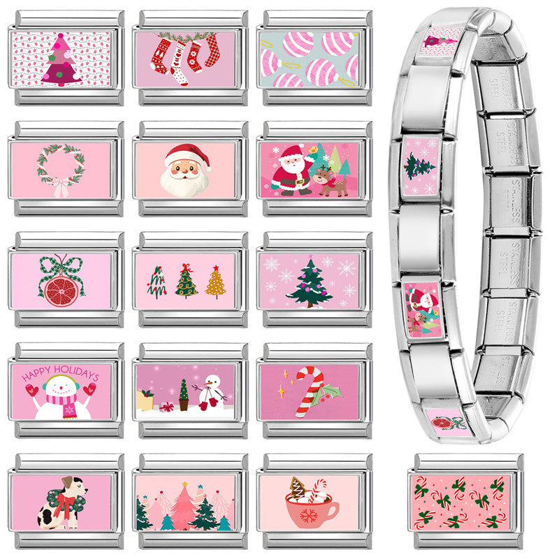 Wholesale 9mm Italian Charm Starter Bracelets DIY Christmas Stainless Steel Composable Bracelet
