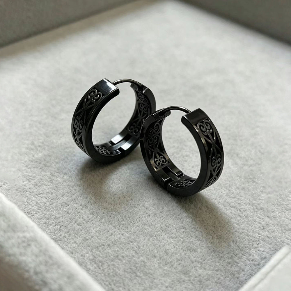 Wholesale Stainless Steel Geometric Open Ear Cuff - Hollow Design Earring Fashion Accessory for Party Boutique Resale
