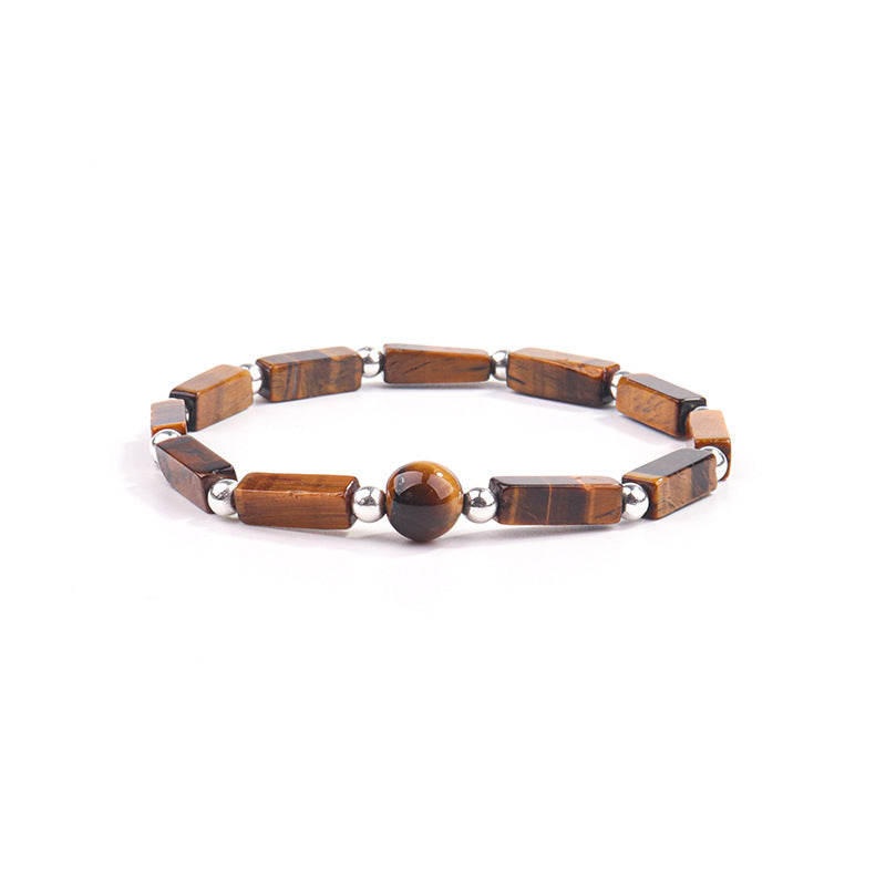 Wholesale Tiger Eye Natural Amethyst Square Bead Bracelet
