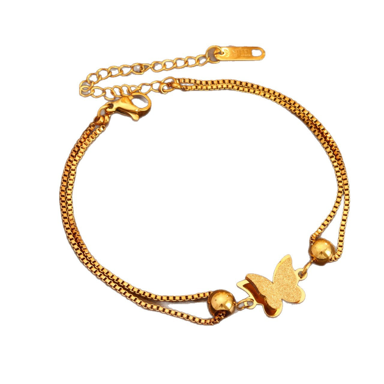 Wholesale New Exquisite Butterfly Titanium Steel Gold Bracelet Jewelry Fashionable Women' s Autumn and Winter Jewelry,  Non-Fading Accessories