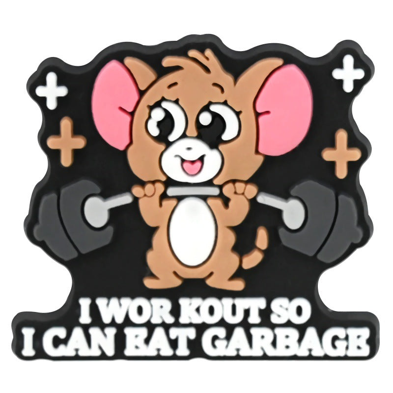 Wholesale Random 100pcs  creative phrase series  PVC Soft Rubber Shoe Buckle Decoration