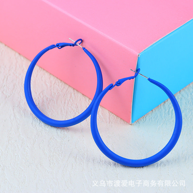 Wholesale Alloy Colorful Paint Simple Geometric Earrings