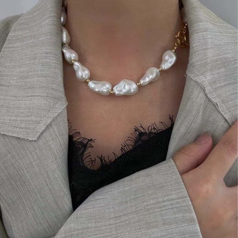 Wholesale  retro irregular baroque pearl necklace