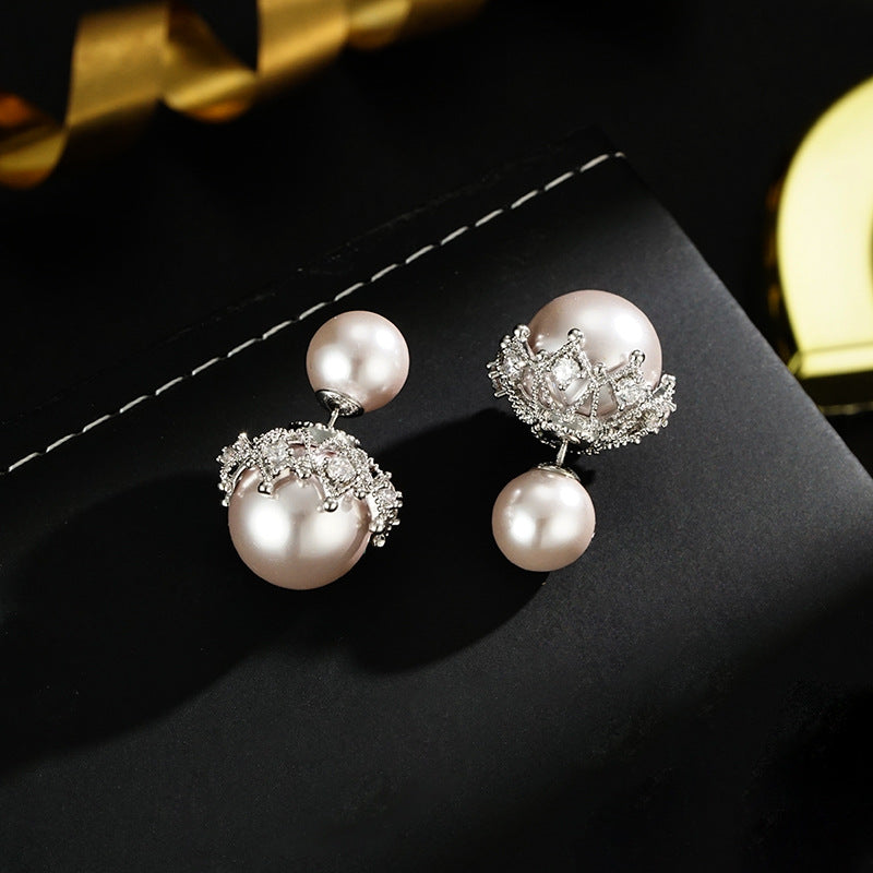 Wholesale versatile small fragrant style bead earrings light luxury  earrings