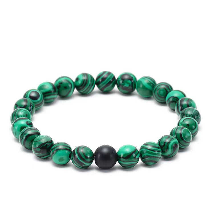 Wholesale matte black frosted malachite couple bracelet ACC-BT-Shuxin005