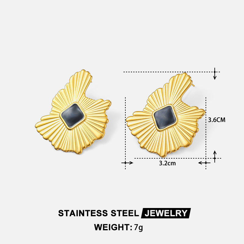 Wholesale Ocean Conch Rhinestone Pearl Earrings Stainless Steel Statement Ear Studs Fashion Accessory