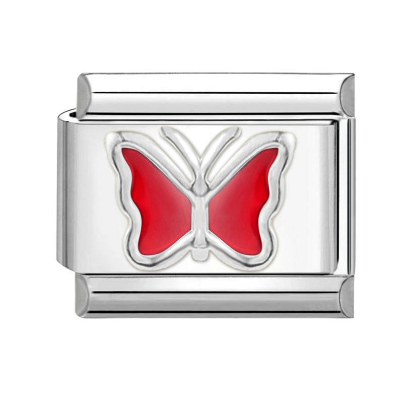 Wholesale Italian Charm Bracelet 9mm DIY Splicing Creative Pattern Titanium Steel Composable Bracelet