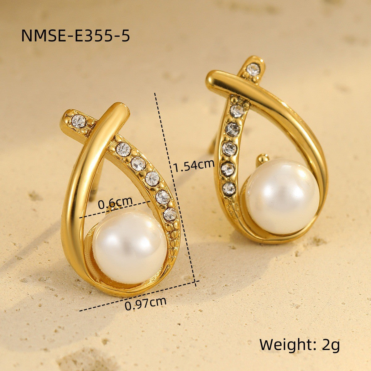 Wholesale  Stainless Steel Earrings Baroque Pearl Earrings
