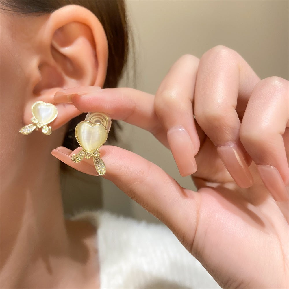 Wholesale Cute Easter Stainless Steel Openwork Bunny Earrings