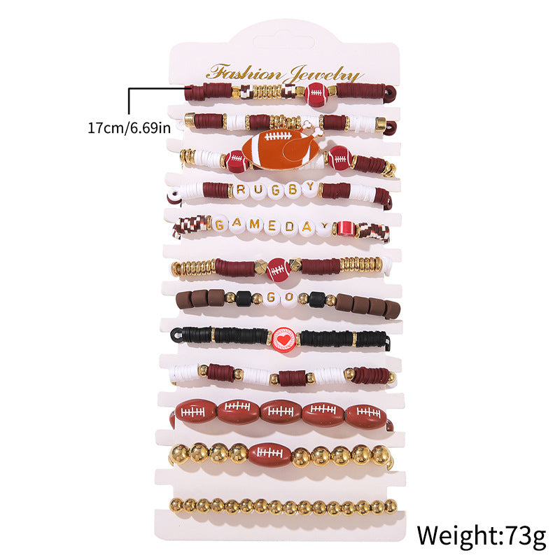 Wholesale Sports High Sense Rugby Handmade Bracelet S