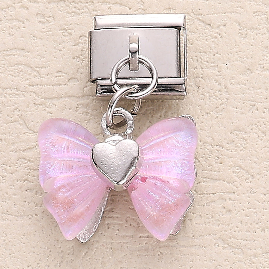 Wholesale 10pcs Italian Charm Bracelet 9mm DIY Splicing Heart Star and Moon Pendant Stainless Steel Composable Bracelet