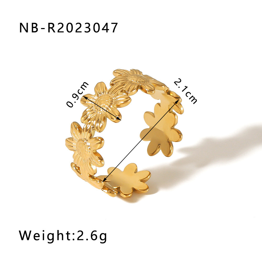 Wholesale Stainless Steel Open Ring Heart Shape Geometric Titanium Steel Ring ACC-RS-Xiny001