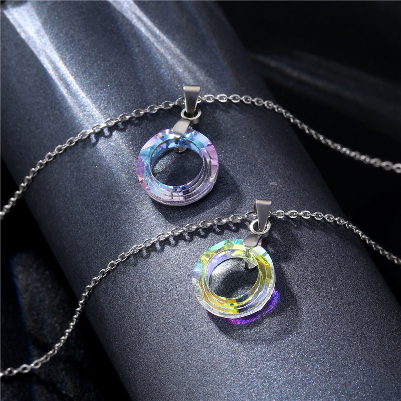 Wholesale K9 Crystal Pendant Stainless Steel Necklaces Choker Necklaces ACC-NE-MinM003
