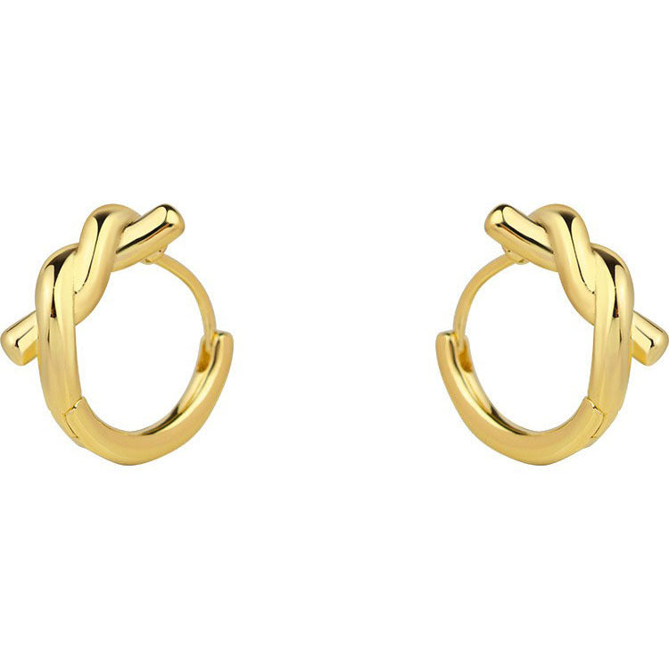 Wholesale Metal Electroplated Minimalist Knot Earrings Boutique Resale Jewelry Accessory