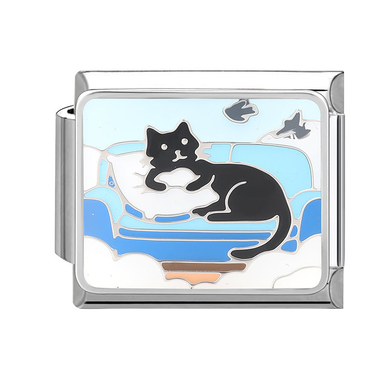 Wholesale 9mm Italian Charm Starter Bracelets DIY Cute Pet Stainless Steel Composable Bracelet