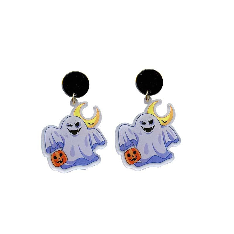 Wholesale Halloween Funny Horror Skull Ghost Acrylic Earrings ACC-ES-YingHao002