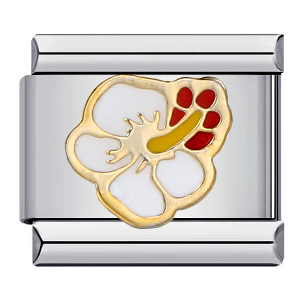 Wholesale Italian Module Bracelet Welding Oil Dropping Titanium Steel Bracelet DIY Italian Charms