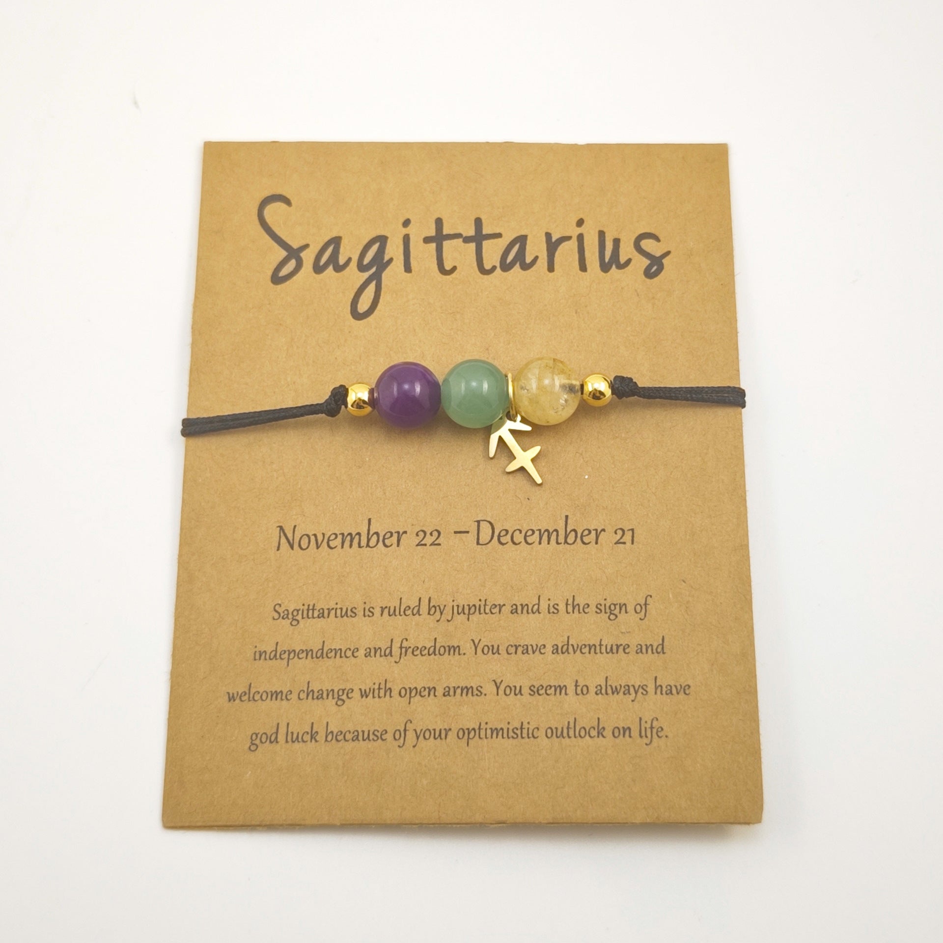 Wholesale Natural Stone Crystal Zodiac Bracelet Handmade Woven Rope Fashion Jewelry Accessory