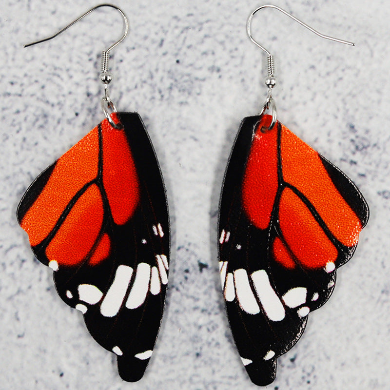 Wholesale Butterfly leather earrings