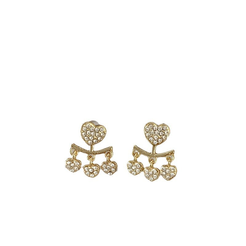 Wholesale  luxury  rhinestone love earrings