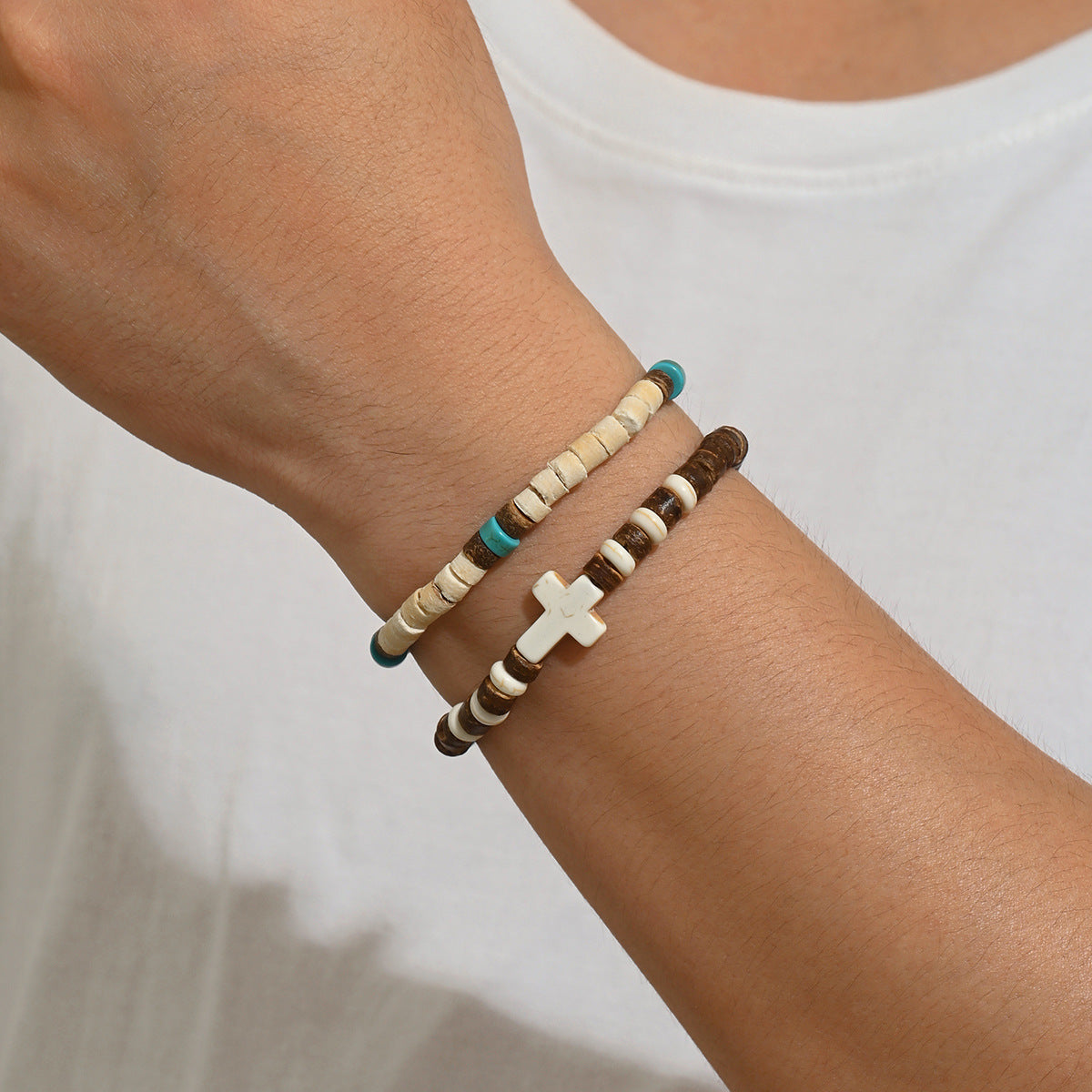 Wholesale Bohemian Turquoise Bead Bracelet Elastic Travel Souvenir Jewelry Accessory