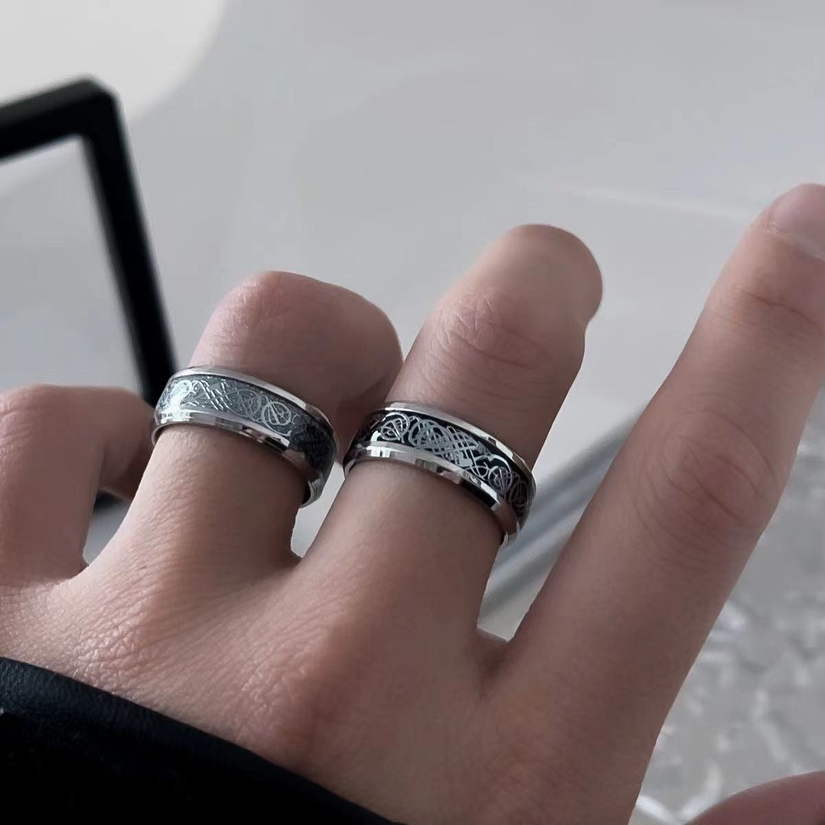 Wholesale Personalized Finger Ring Retro Titanium Steel Ring