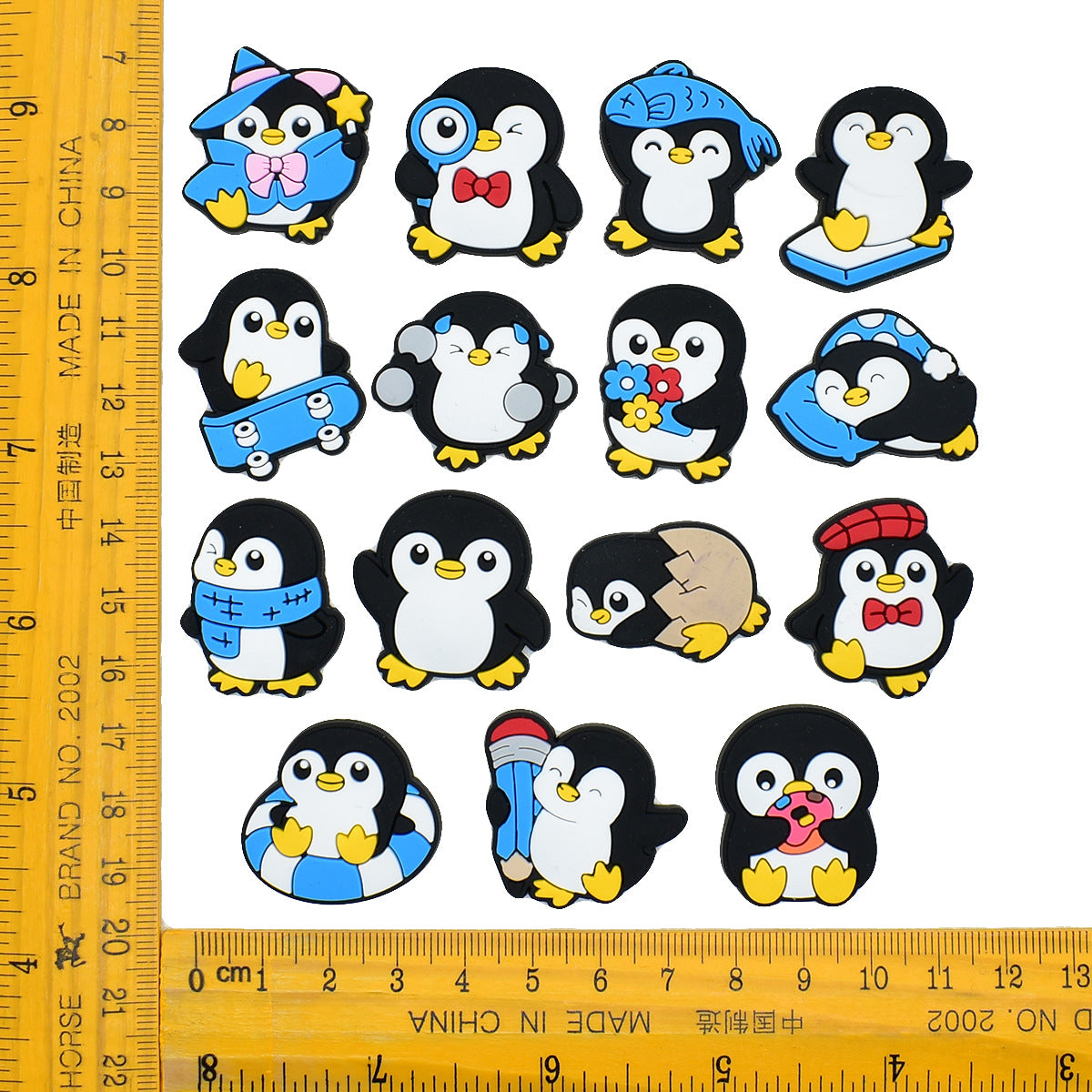 Wholesale   Random 100pcs Creative Cartoon Penguin Series PVC Soft Rubber Shoe Buckle Decoration