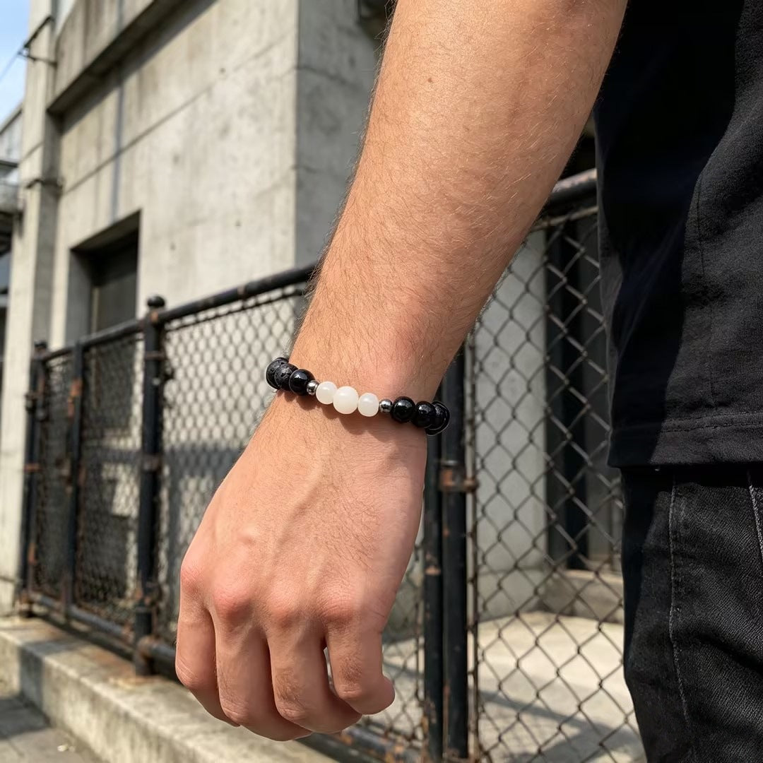 Wholesale Trendy Beaded Bracelet With Natural Moonstone And Hematite Unisex Fashion Accessory For Gift And Resale