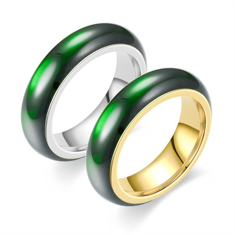 Wholesale Oil-Dropping Titanium Steel Ring Couple Ring  Hand Jewelry