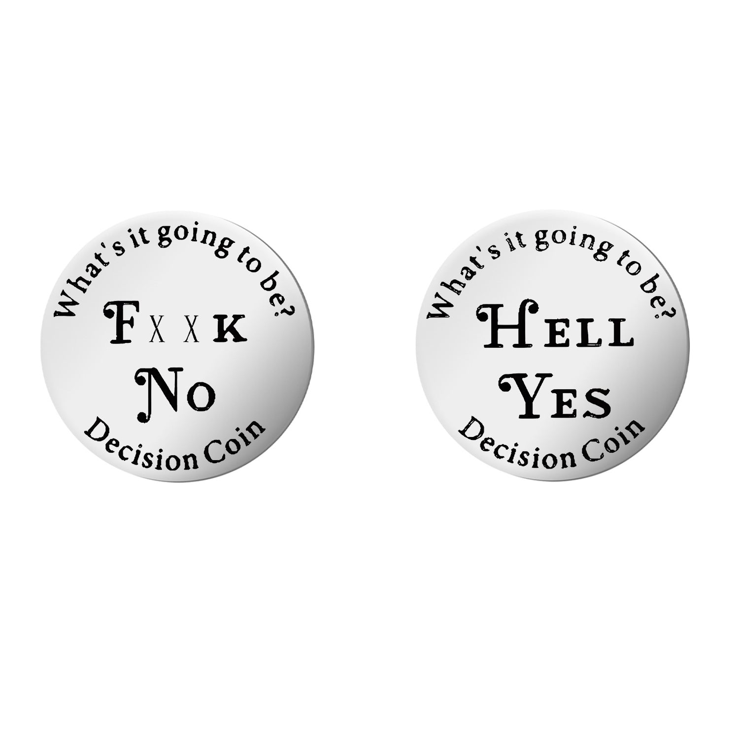 Wholesale Metal Decision Coin Hell Stainless Steel Keychain