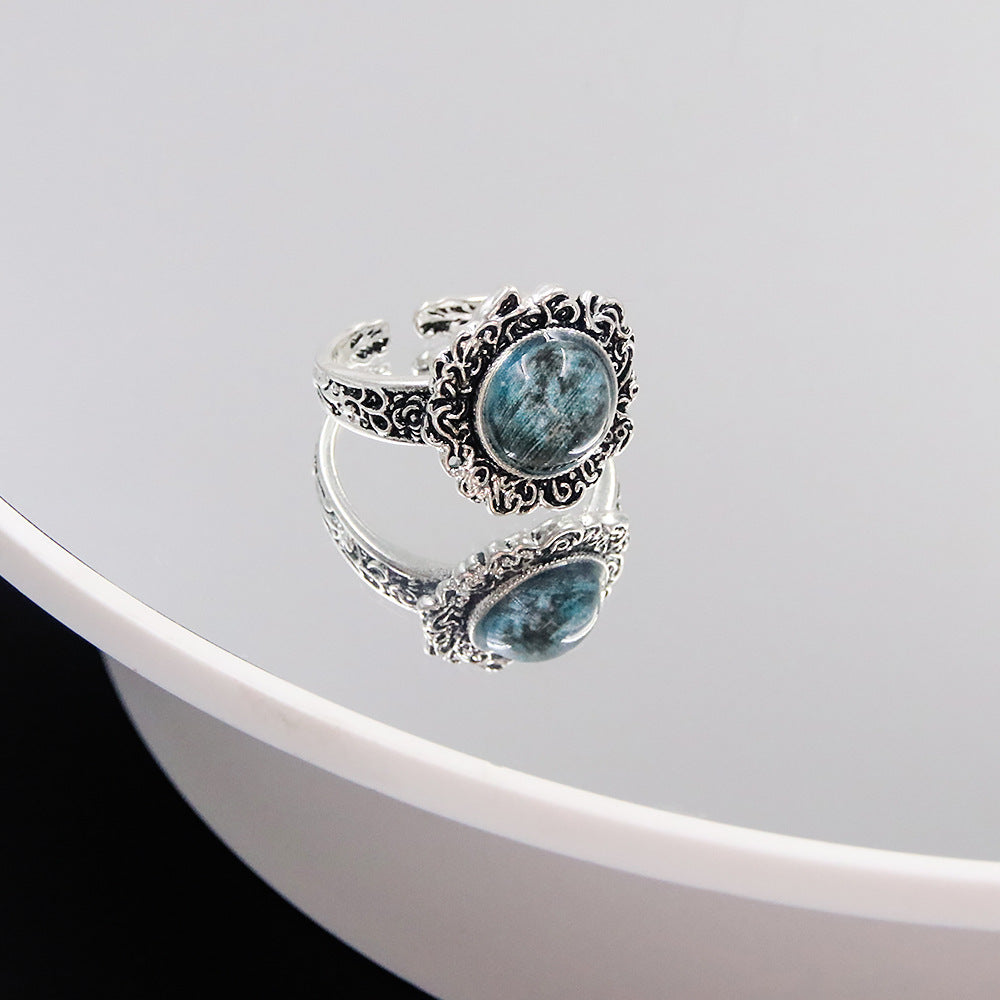 Wholesale Dark Moon Ring Retro Open Style Metal Electroplated Fashion Jewelry Accessory Gift