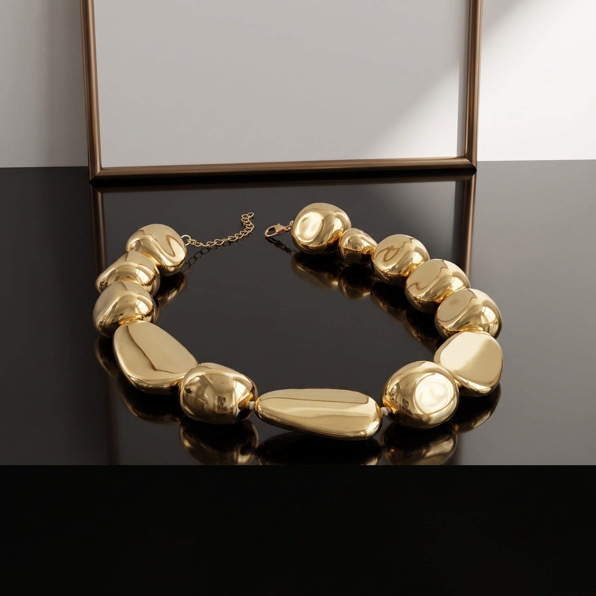 Wholesale Geometric Irregular CCB Bead Necklace Minimalist Style Fashion Jewelry Accessory Gift For Women